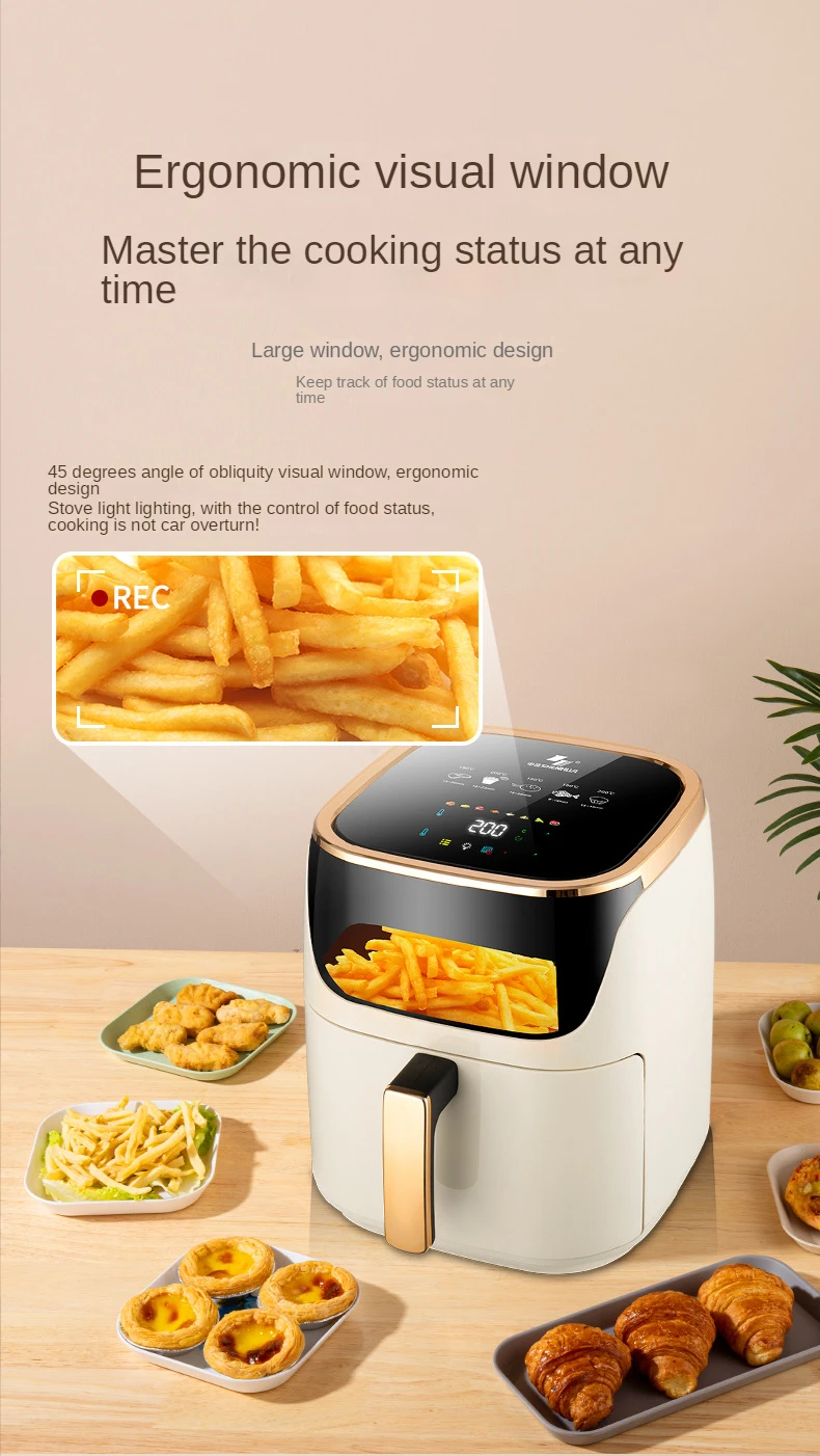 2022New intelligent oil-free fryer 1400W 9L air  home appliances kitchen stirrer coffee making freidora de aire fritadeira enlarge