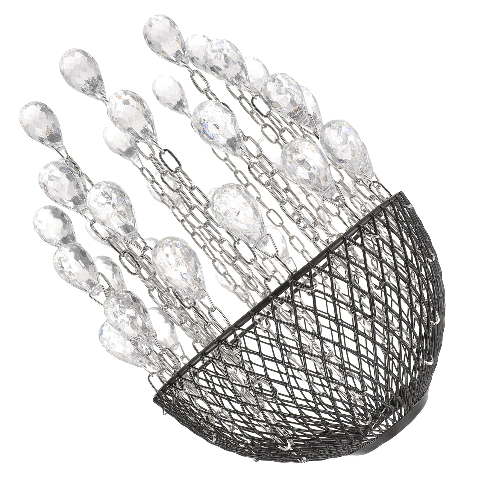 

Large Lampshade Light Covers Hanging Drop Shape Chandelier Wrought Iron Crystal