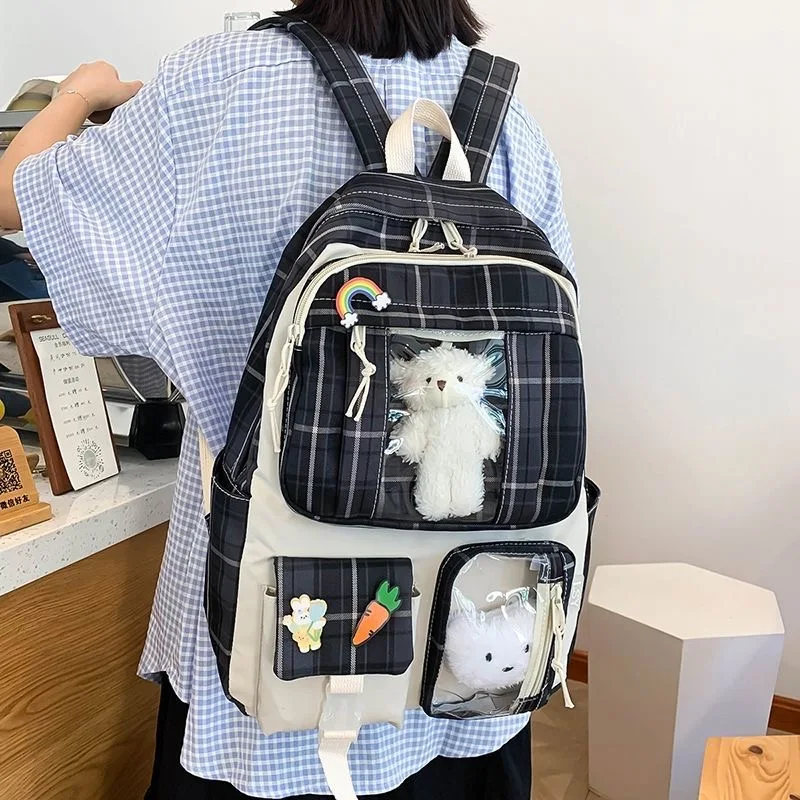 

Waterproof Teen Girls School Backpacks For Women Nylon Kawaii Laptop Travel Backpacks Student Book Bags Female Back Pack