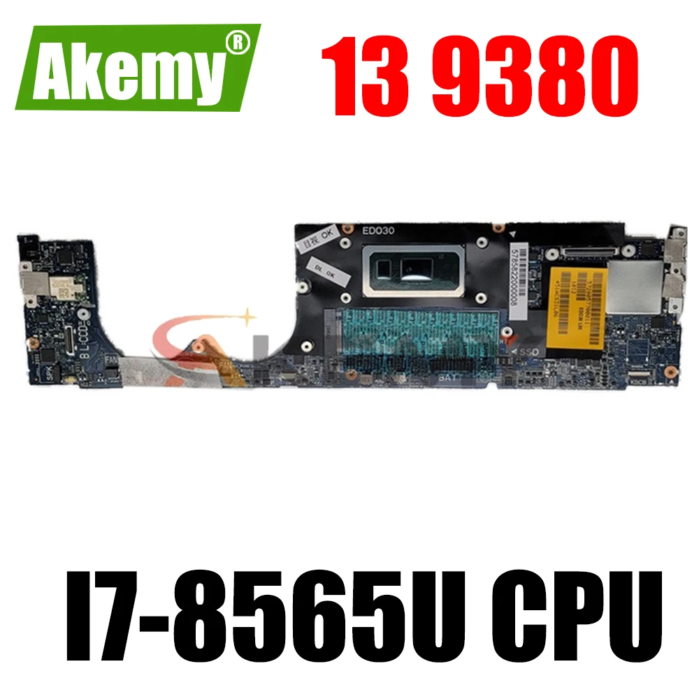 

FOR DELL XPS 13 9380 Laptop motherboard SRFFW I7-8565U CPU with CN-088MRW 088MRW 88MRW LA-E672P 100% working well