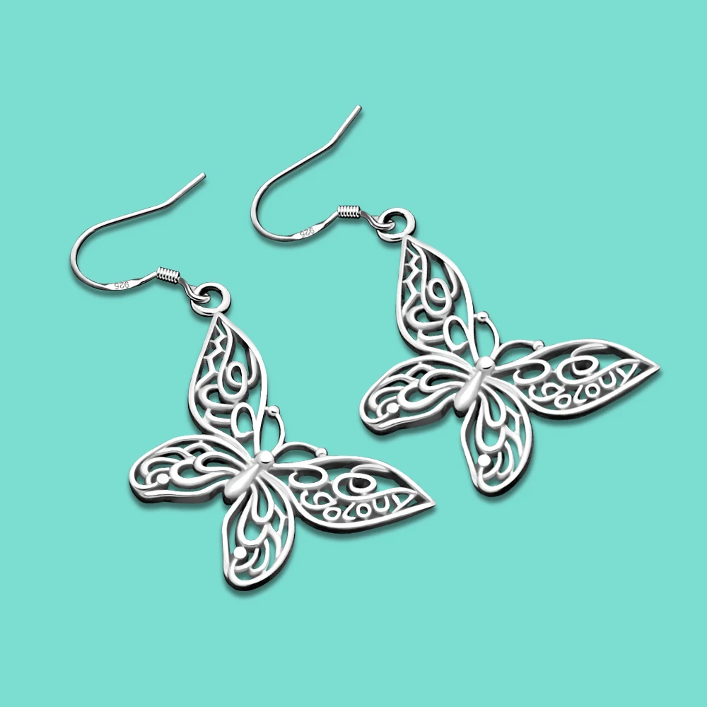 

Ювелирные изделия женские серьги из стерлингового серебра 925 пробы бабочка кулон серьги оригинальные серебряные серьги подарок на день рож...