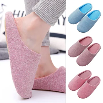 Women Indoor Slippers Warm Plush Home Anti Slip Slippers Autumn Winter Woman House Flat Floor Soft Silent Slides Bedroom Flats 1