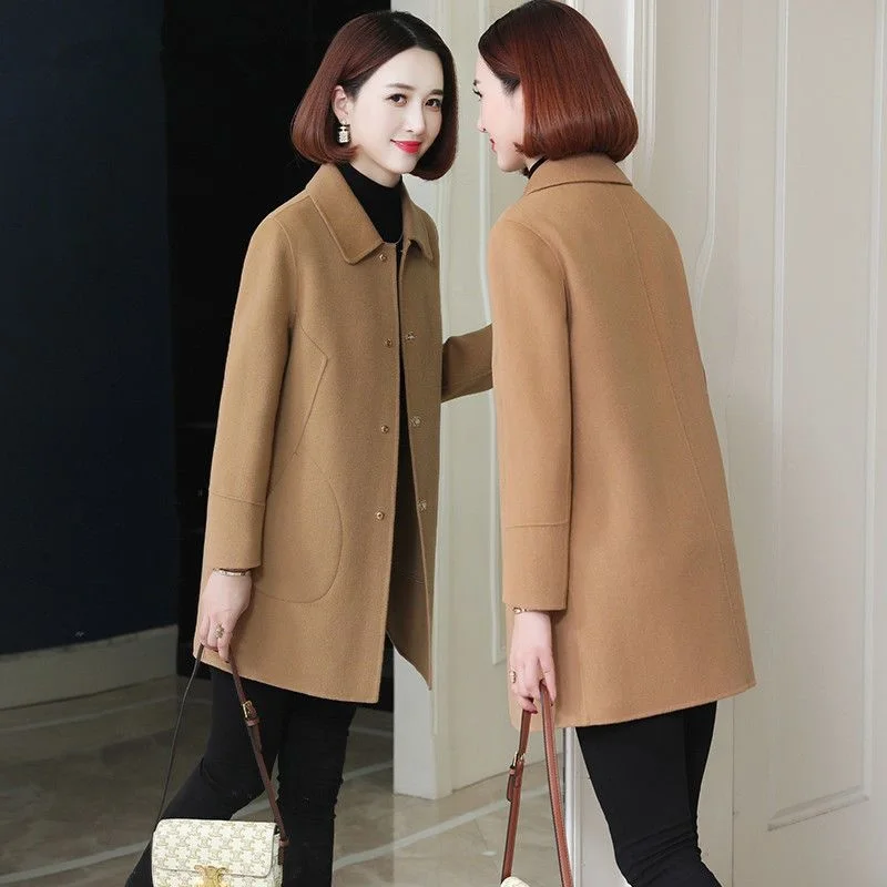 Autumn Winter 2023 Women Fashion Long Real Wool Fur Coats Female Long Sleeve Warm Outerwear Ladies Genuine Fur Overcoats Q34