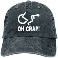 yohomo crap handicap wheelchair unisex vintage adjustable cotton baseball cap denim dad hat cowboy hat