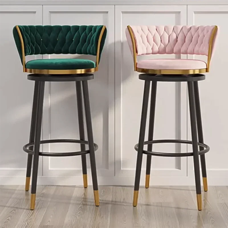 Высокий Железный барный стул для библиотеки роскошная стойка ресепшна