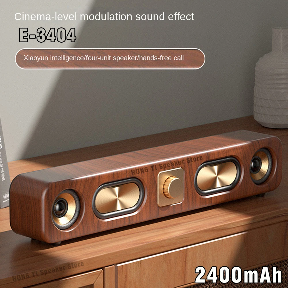 

New Retro Wooden Bluetooth Speakers Portable SoundBar Hi-Fi Stereo Card Home Computer Desktop Wireless Sound FM radio Subwoofer