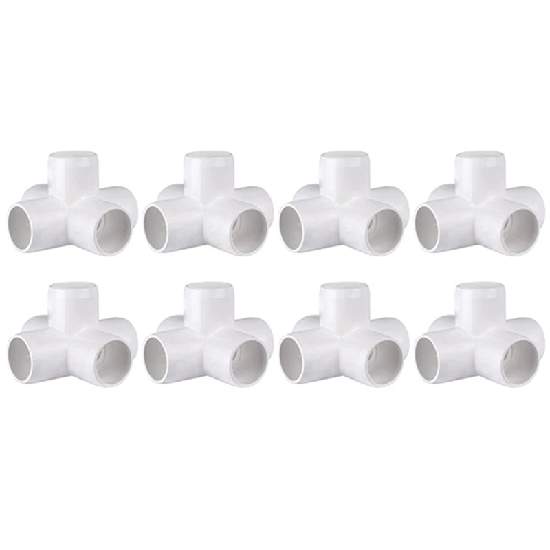 

PVC Pipe Fittings For Architectural Furniture And Cold Construction (1 Inch, 5-Way Elbow, Pack Of 8) White Easy To Use