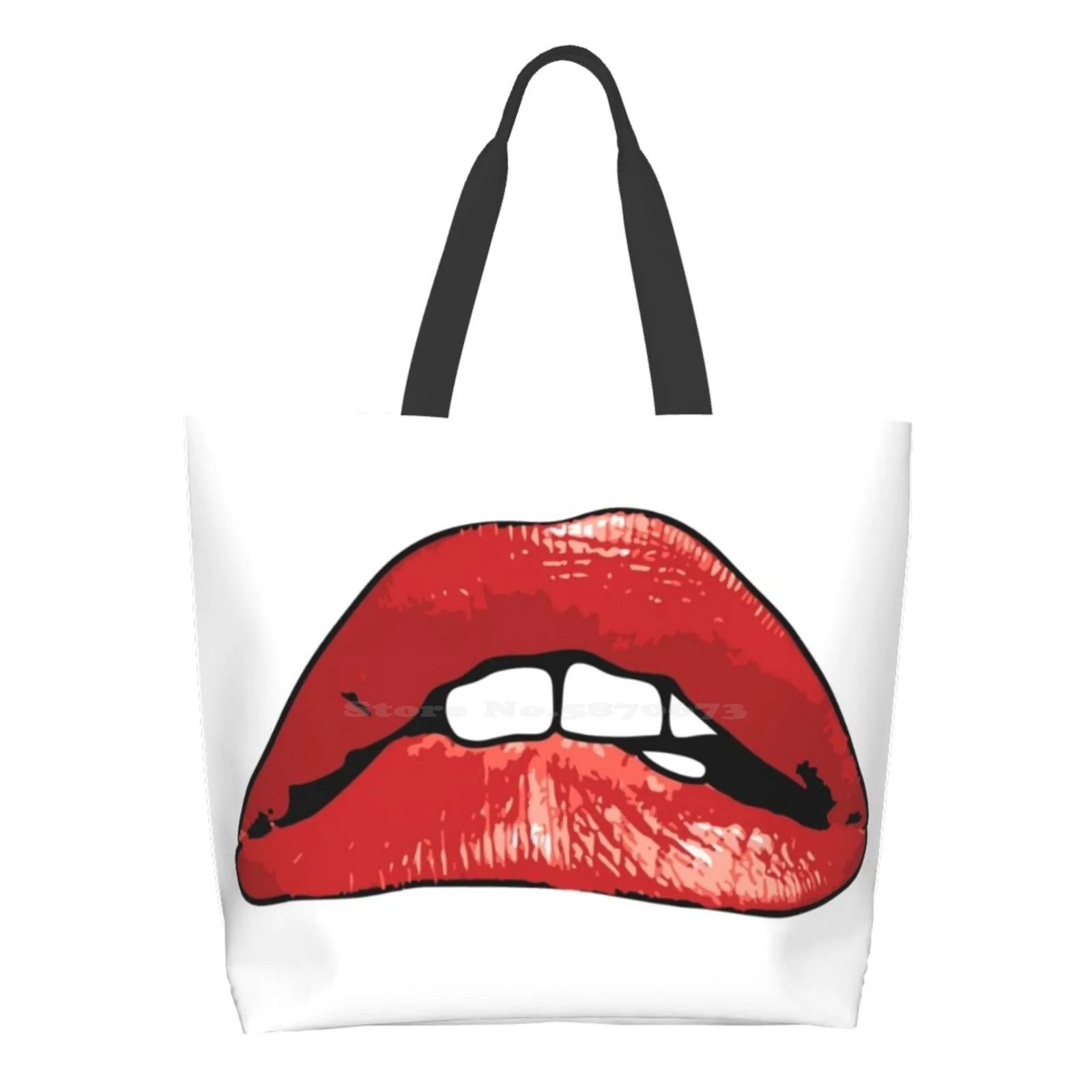 

Horror 80S 1980S Retro Vintage Red Lips Dont Dream Be It Face Mask Large Size Reusable Foldable Shopping Bag Horror Show Red