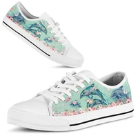 bkqu 2021 women flats summer casual shoes female breathable pink dolphin art canvas sneakers fashion mocassin femme plus size