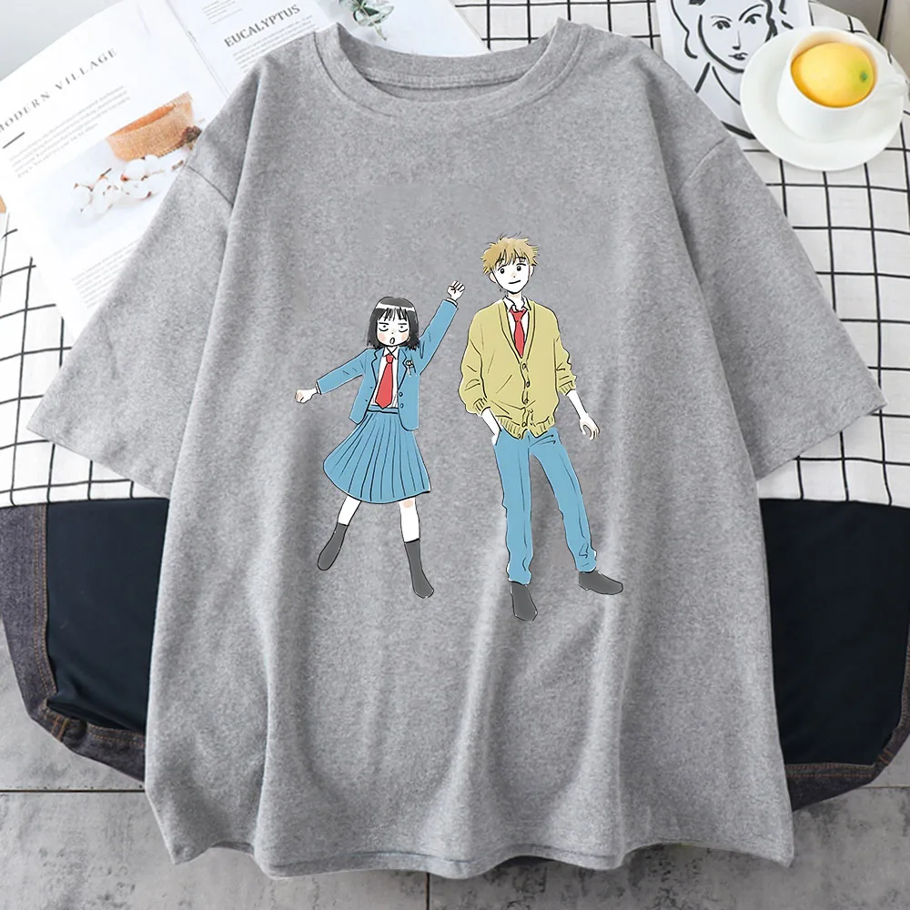 

Skip and Loafer Sima Sousuke T Shirts WOMEN Oversized Graffiti T-shirts Couple 100% Cotton Tshirts High Street Short Sleeve Soft