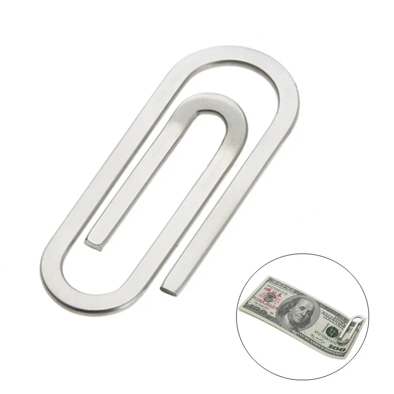 

Stainless Steel Money Clips Metal Multi-Function Men Paper Clip Holder Folder Credit Card Portfolio Money Holder Silver Clip