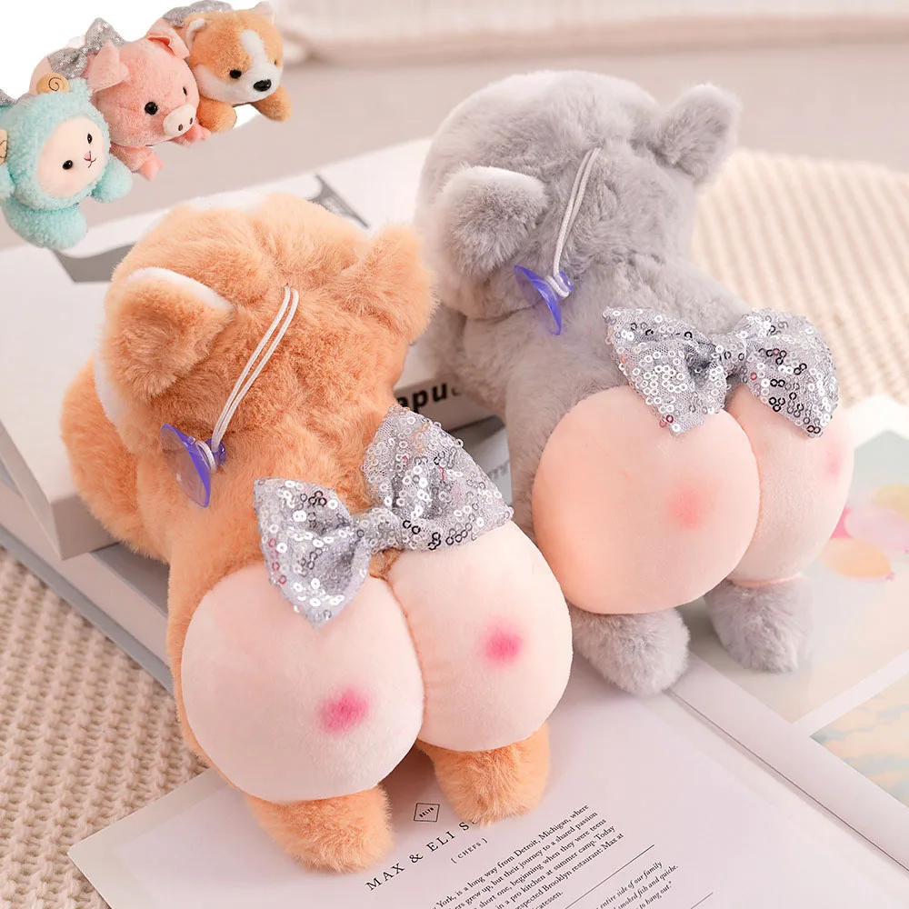 

1 шт. 22 см Забавный трюк сексуальный персик ягодицы корги свинья собака ягненок Плюшевые Пушистые волосы мягкая искусственная набивка подар...