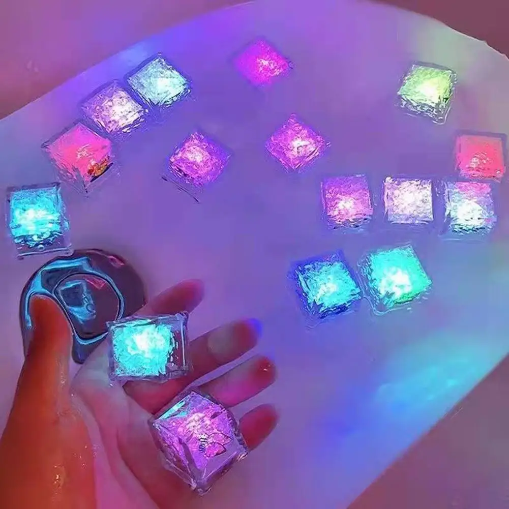 

12pcs Luminous LED Ice Cubes Colorful Romantic Super Bright Party Festival Toys Gifts For Hotel Bars KTV