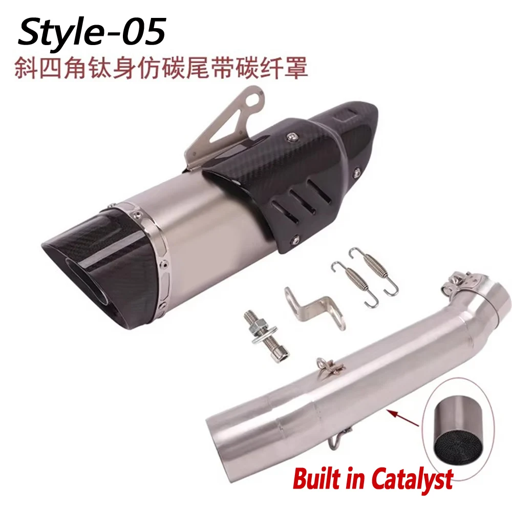 Фото Выхлопная труба для VOGE DS500 DS525 500DS 525DS, модификация для выхлопной системы SC/AKRAPOVIC, средняя и задняя секции глушителя. №1