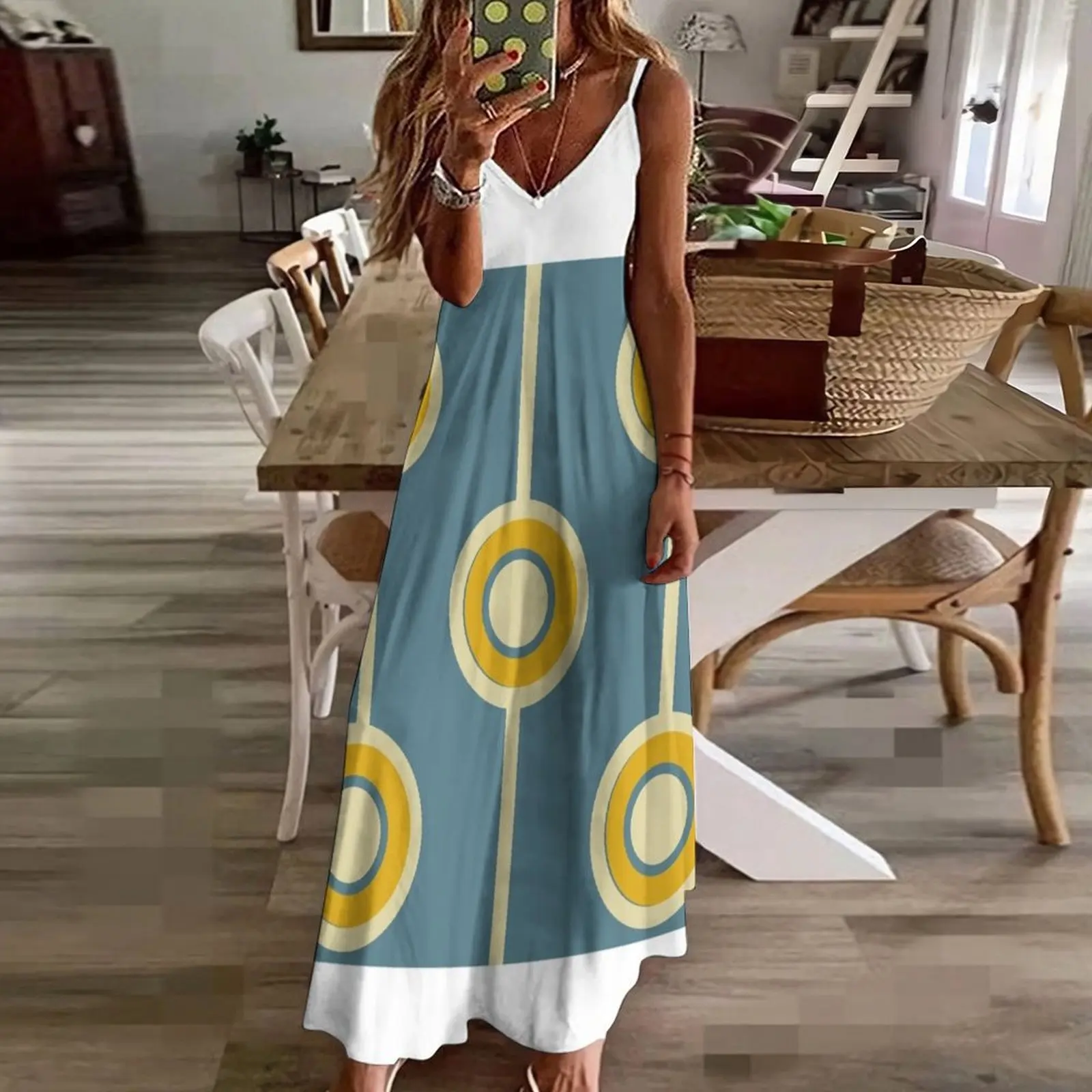 60-е 70-е годы Винтаж Ретро Круглый Хиппи Классический Горчично-Желтый