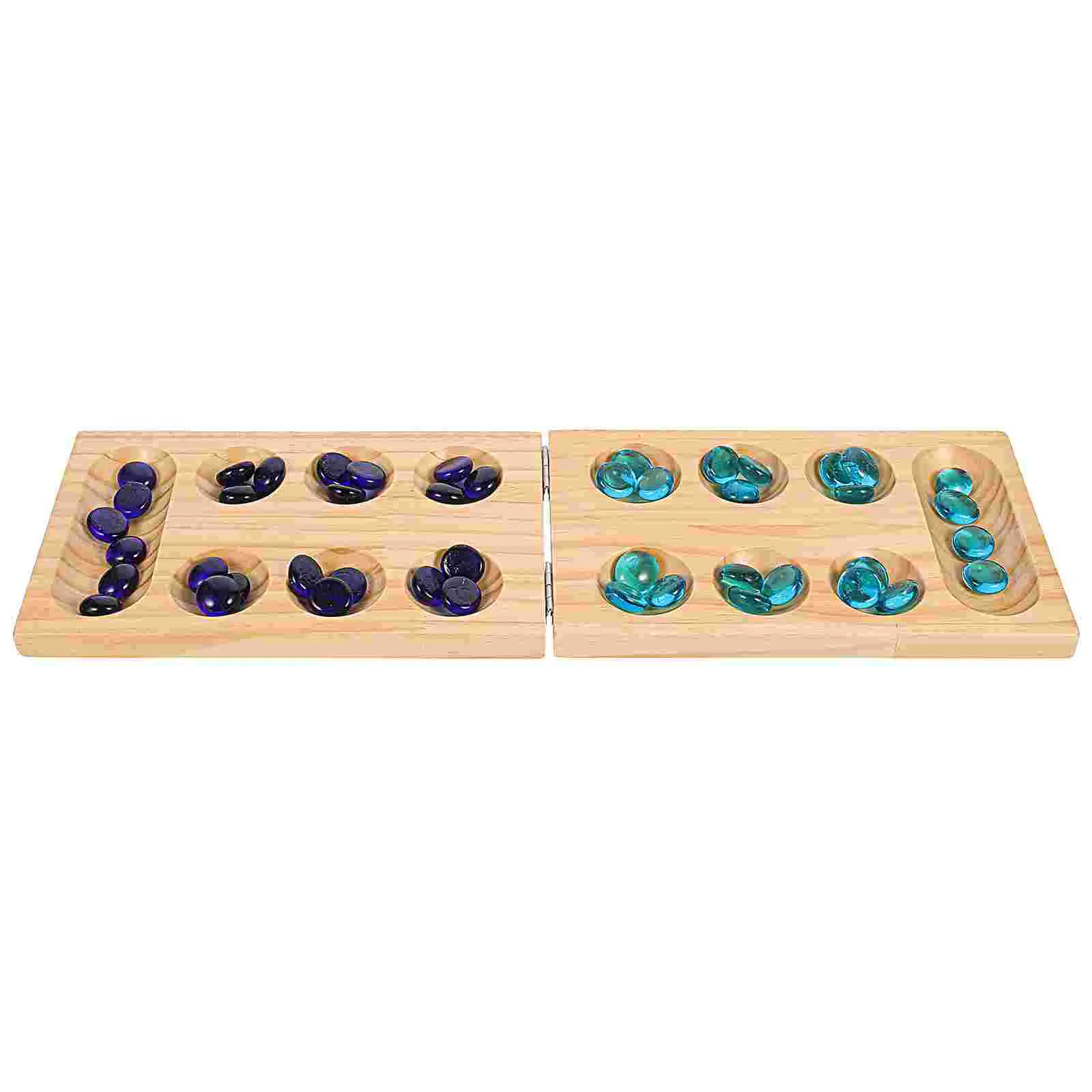 

Mancala Toy Wooden Checkerboard Children Chess Thinking Puzzle Game Gemstone Travel Kids