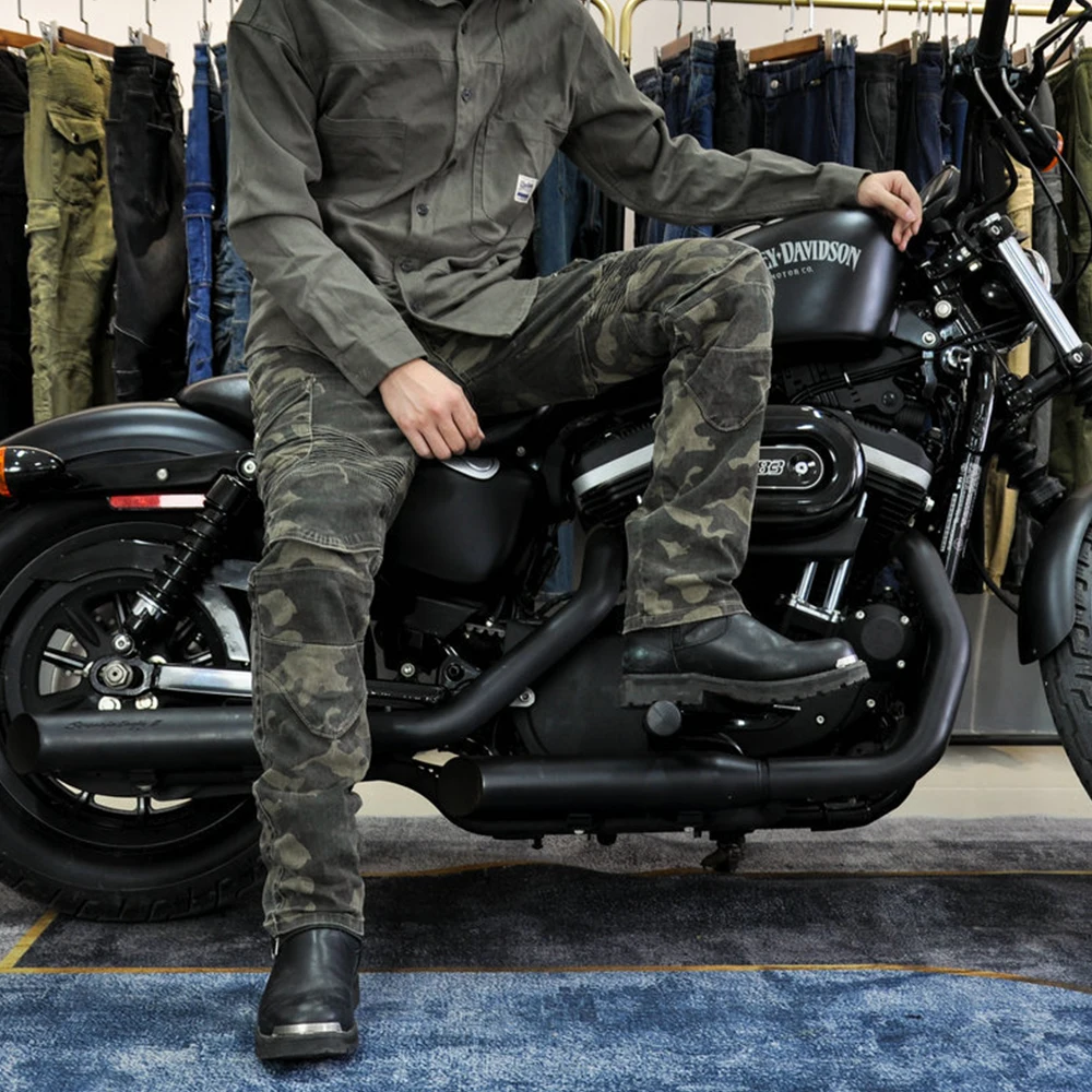 Motorcycle Pants Men Moto Jeans Zipper 