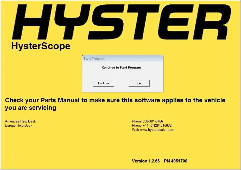 Для Hyster Scope Engineering V1.2.66 для B222 C222 D222
