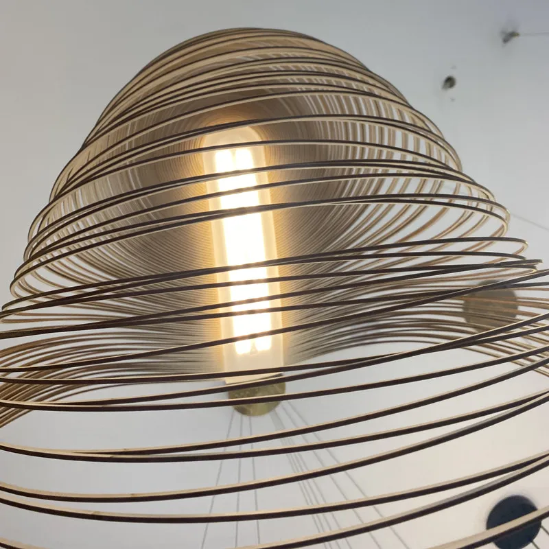 Светодиодная деревянная люстра освещение художественный декор креативный