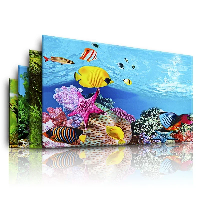 

3D Background for Aquarium PVC Fish Tank Landscape Sticker Aquarium Marine Decorations Stickers Poster Aquarium Accessories