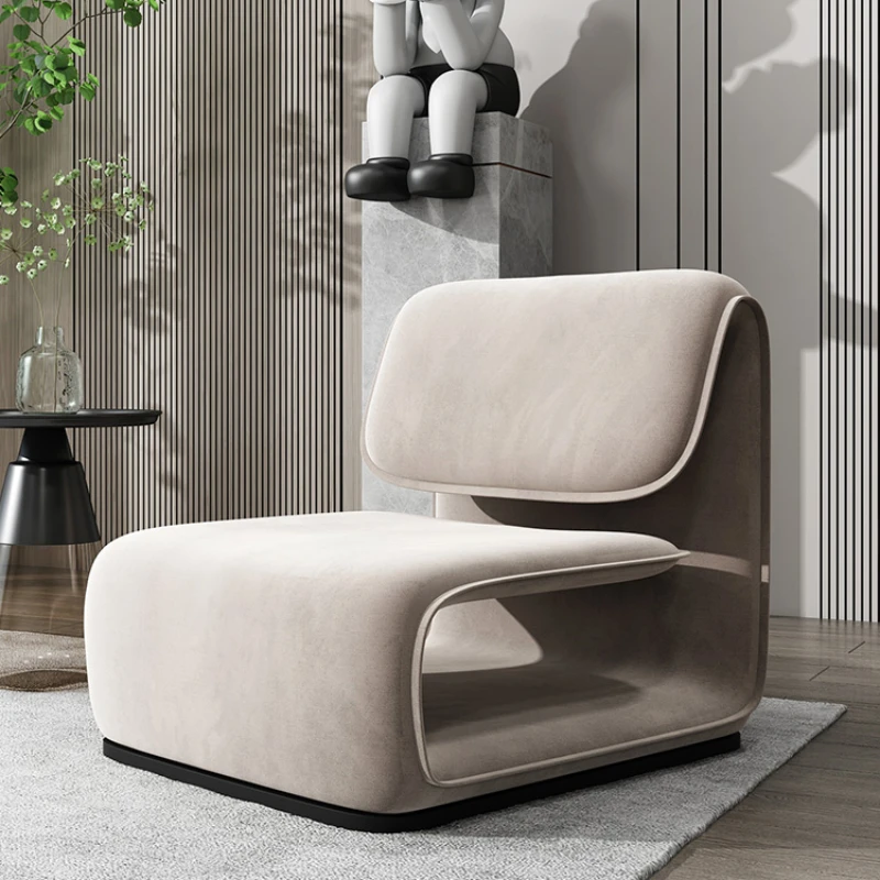 Simple Design Art Modern Creative B&b Leisure Reading Living Room Orange Shaped Chair