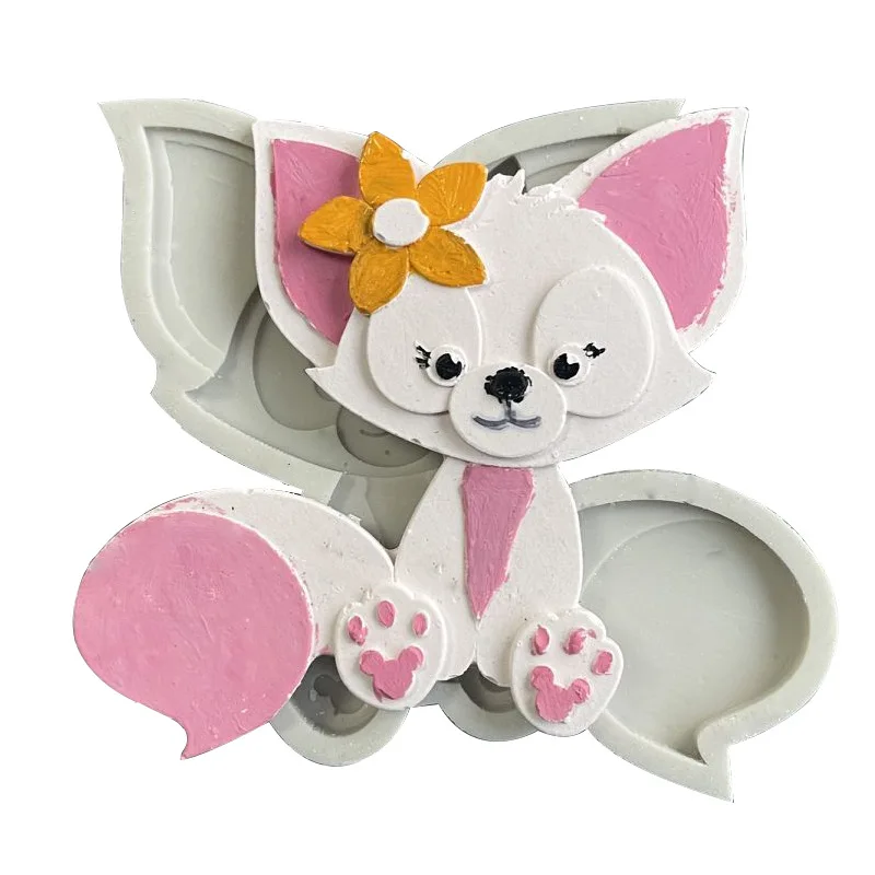 

3D Cute Fox Head Silicone Mold Diy Candy Chocolate Desserts Soap Mould Fondant Cake Decoration Cookies Clay Mold