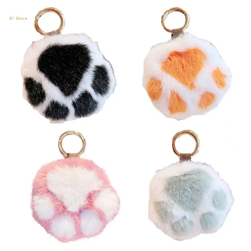 

Women Car Pendant Faux Mink Fur Keychain Cute Plush Claw Bag Ornaments