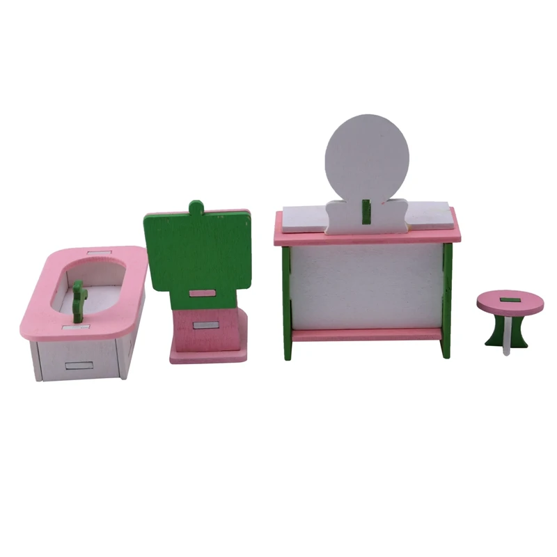 

1 комплект, деревянная мебель для кукольного домика, миниатюрные игрушки для детей, подарки, 10