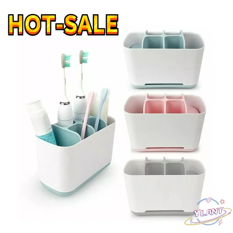 

Toothbrush Toothpaste Holder Box Shaving Makeup Brush Holder Storage Rack Odorless Plastic Bathroom Accessories