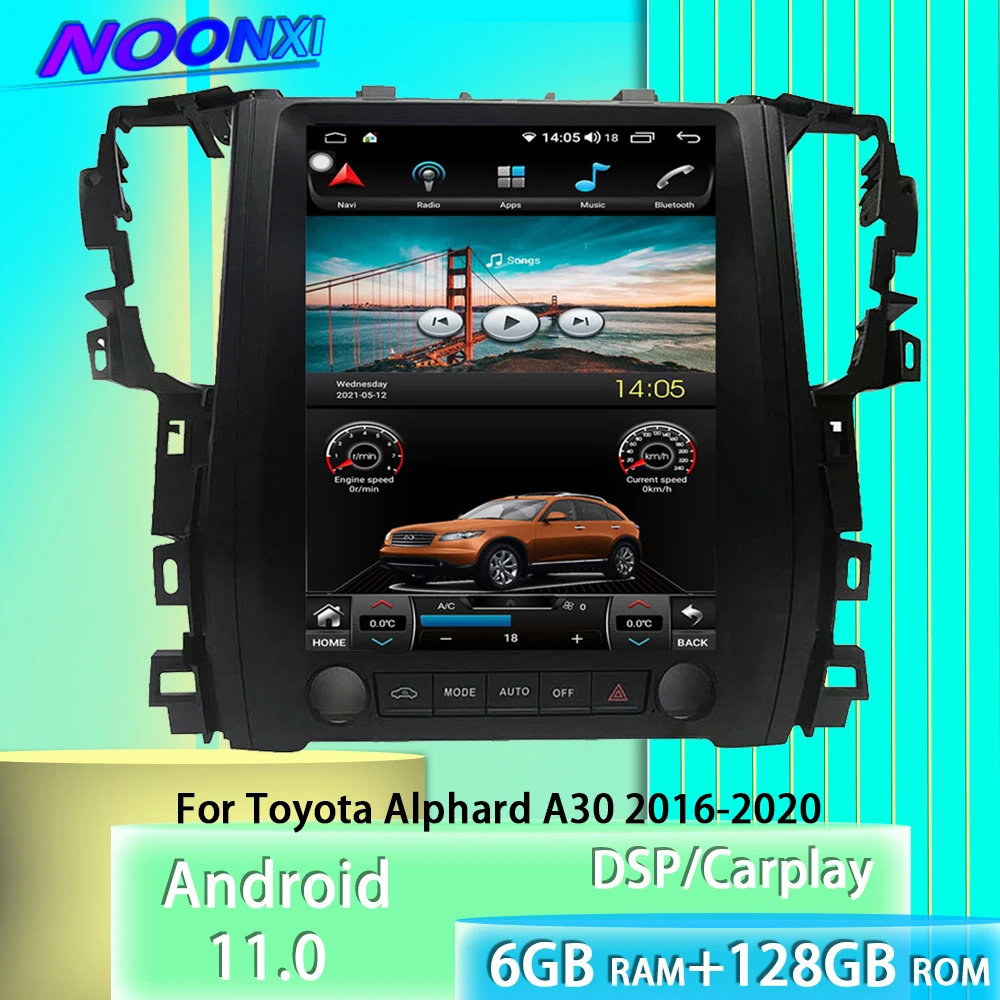 

For Toyota Alpha A30 2016-2020 Car Radio 8+256G Android 11.0 Stereo Multimedia Player Bluetooth GPS Navigation Carplay Head Unit