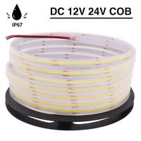 12v 24v pvc cob strip ip67 waterproof 320384480528 ledsm coolwarmnatural white pinkblue flexible ribbon tape light lamp