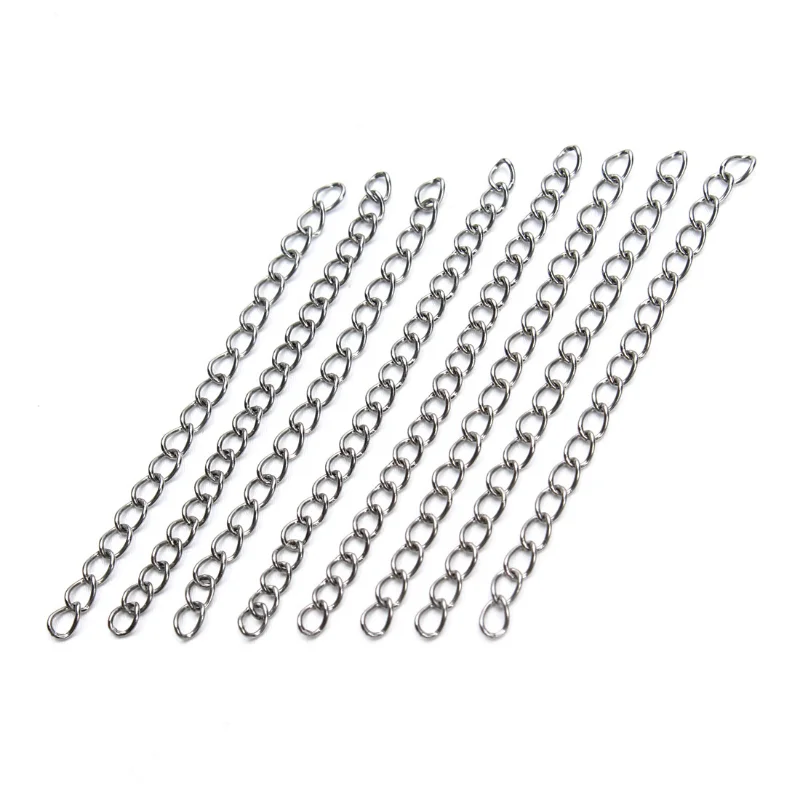 10PCS Stainless Steel  Extended tail chain Beaded Link Chain Necklace Link Chain for Jewelry Making DIY Necklace Bracelet Chain