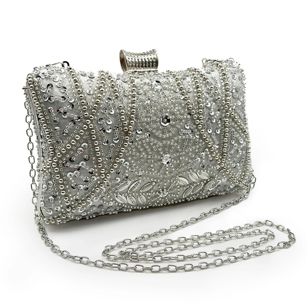 

2023 Frame Women Formal Sliver Beaded Evening Purses and Handbags Bridal Sequins Clutch Bag Cocktail Party Bag Evening bag