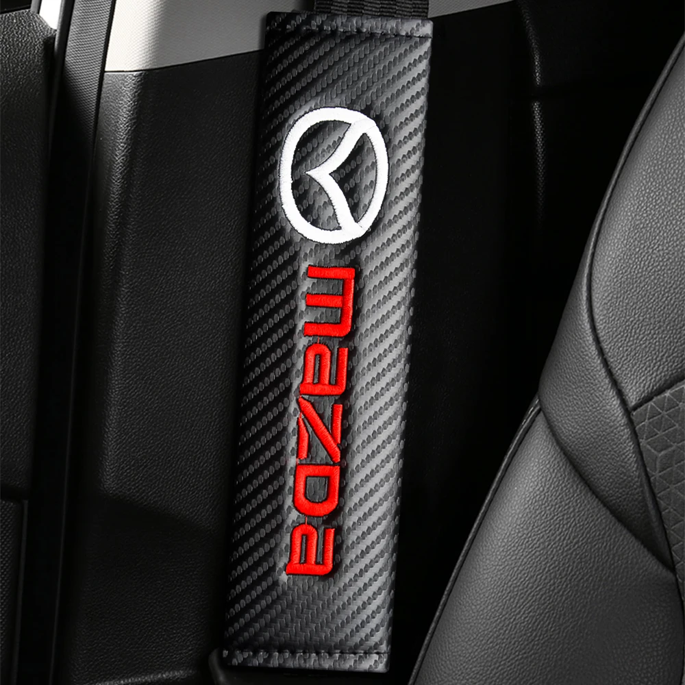 

2pcs New Auto Logo Seat Belt Cover Protect Seatbelt Shoulder Protection Pads For Mazda 2 3 5 6 M5 Ms CX-4 CX-5 CX6 M3 M6 MX3 MX5