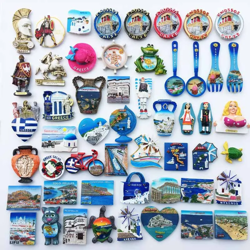 

Greece Magnet Refrigerator Fridge Magnet Sticker 3D Handmade Resin Travel Gift Souvenir Collection Decoration
