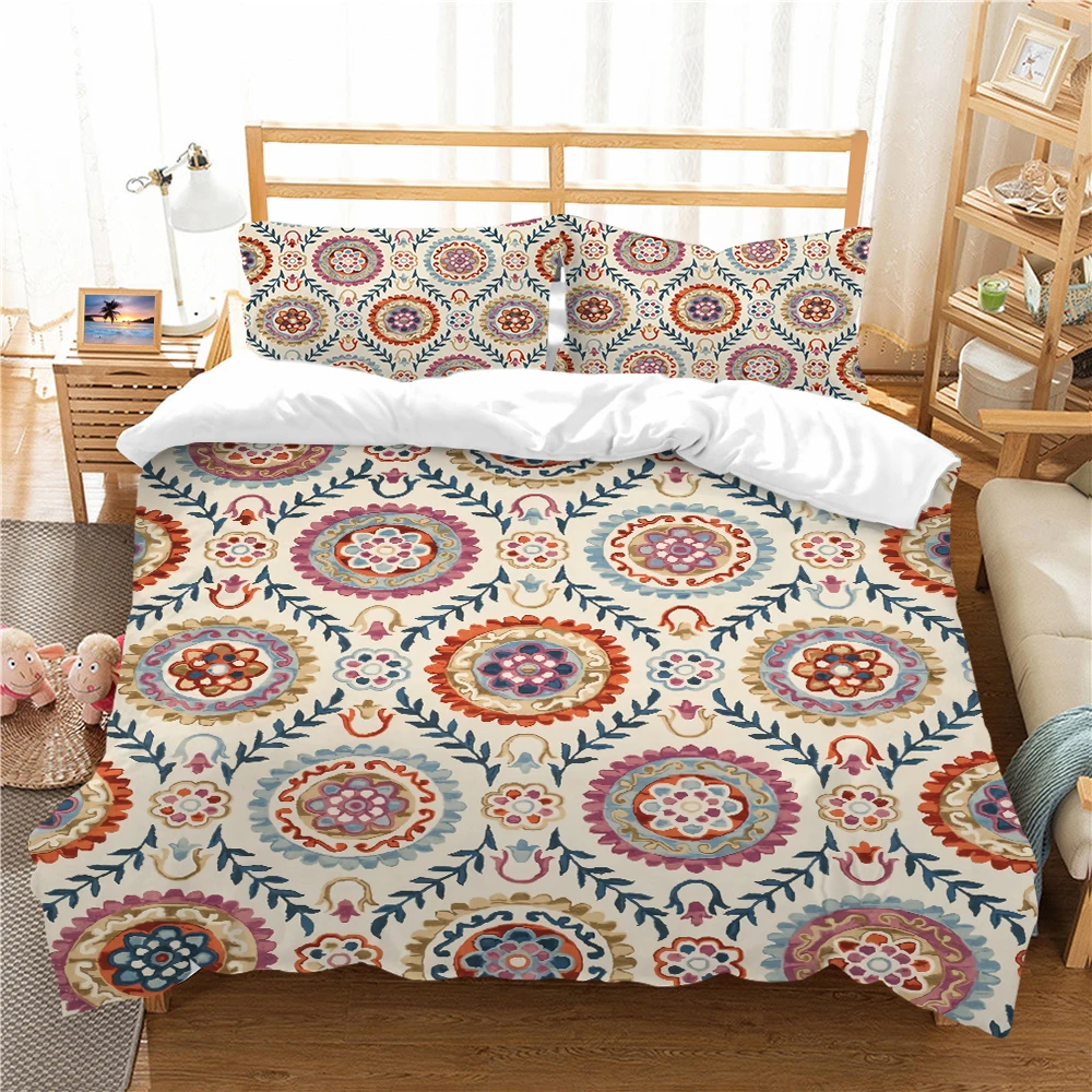 

Wholesale European Pattern Hot Sale Soft Bedding Set 3d Digital Bohemian Printing 2/3pcs Duvet Cover Set ES/DE/EU/US Size