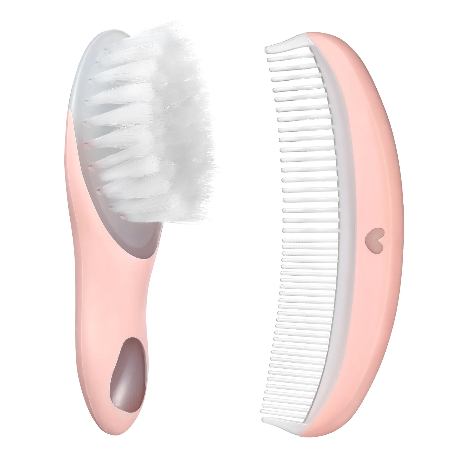 

1 Set Baby Brush and Comb Infant Massage Hair Brush Comfortable Bristles Comb (Pink) Newborn kit