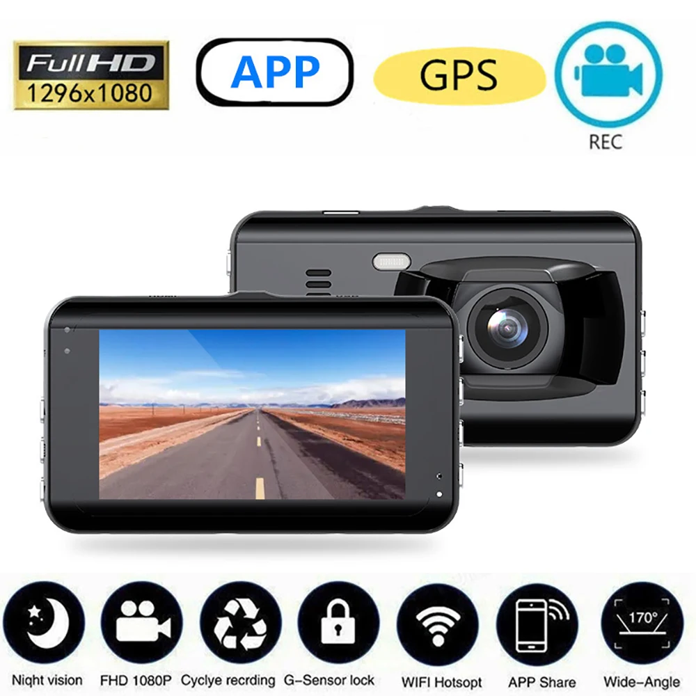 

Автомобильный видеорегистратор WiFi Full HD 1080P, видеорегистратор с камерой заднего вида, Автомобильный видеорегистратор с ночным видением, Автомобильный видеорегистратор, GPS-регистратор, автомобильные аксессуары
