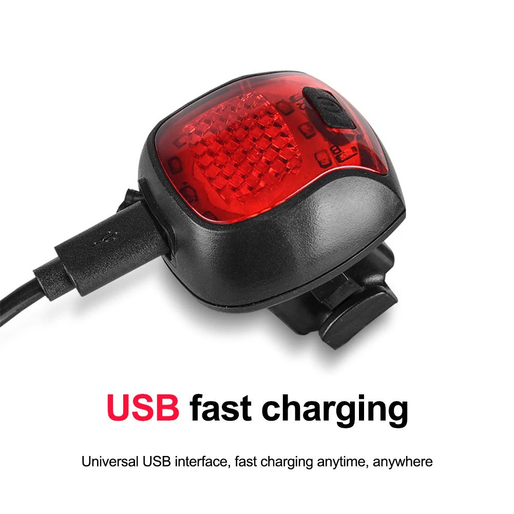 

USB Charging Bicycle Smart Brake Tail Light Glare Tail Light IPX4 Waterproof Warning Light Mountain Bike Bicycle Accessories