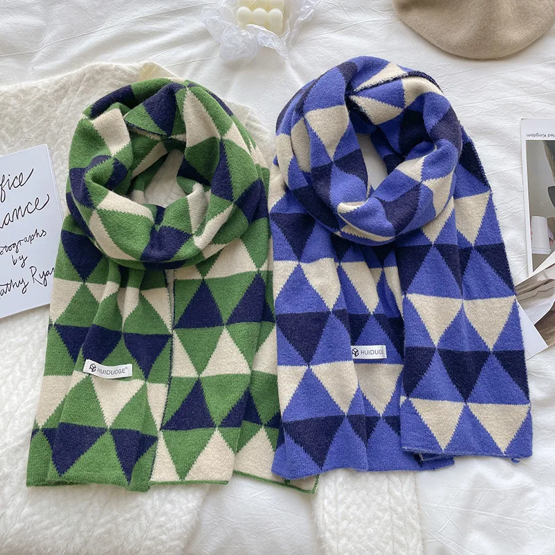 

New Design Knitted Scarf Striped Luxury Brand Scarf Women Winter Scarf Warm Long Skinny Small Scarf Female Neckerchief Scarves