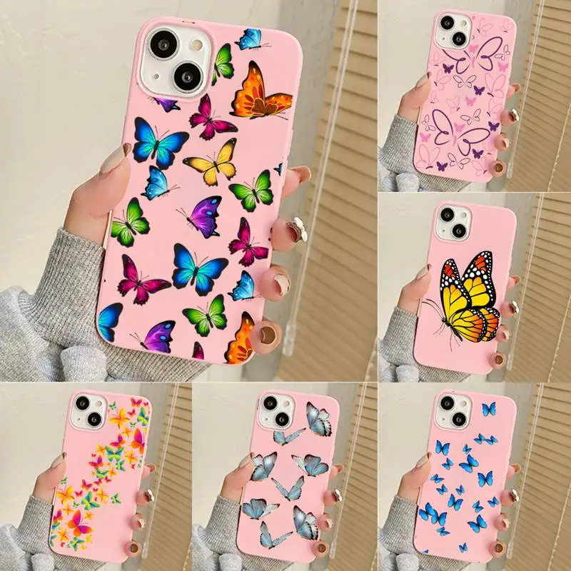 

Cartoon Clear Glitter Butterfly Phone Case For Iphone 7 8 Plus X Xr Xs 11 12 13 Se2020 Mini Mobile Iphones 14 Pro Max Case