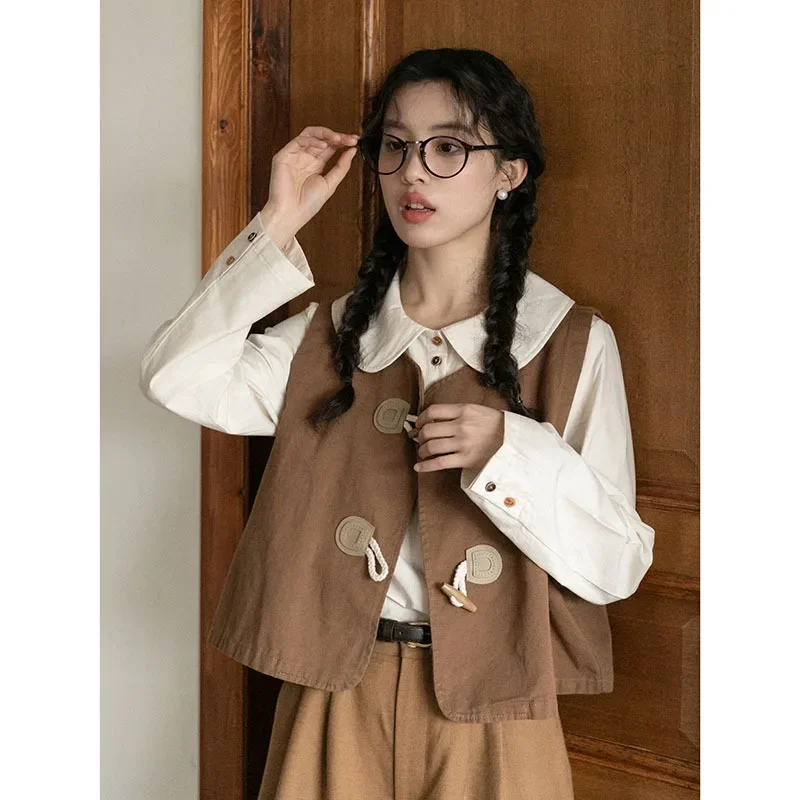 Осень 2024 новинка винтажная художественная лесная система роговые пуговицы