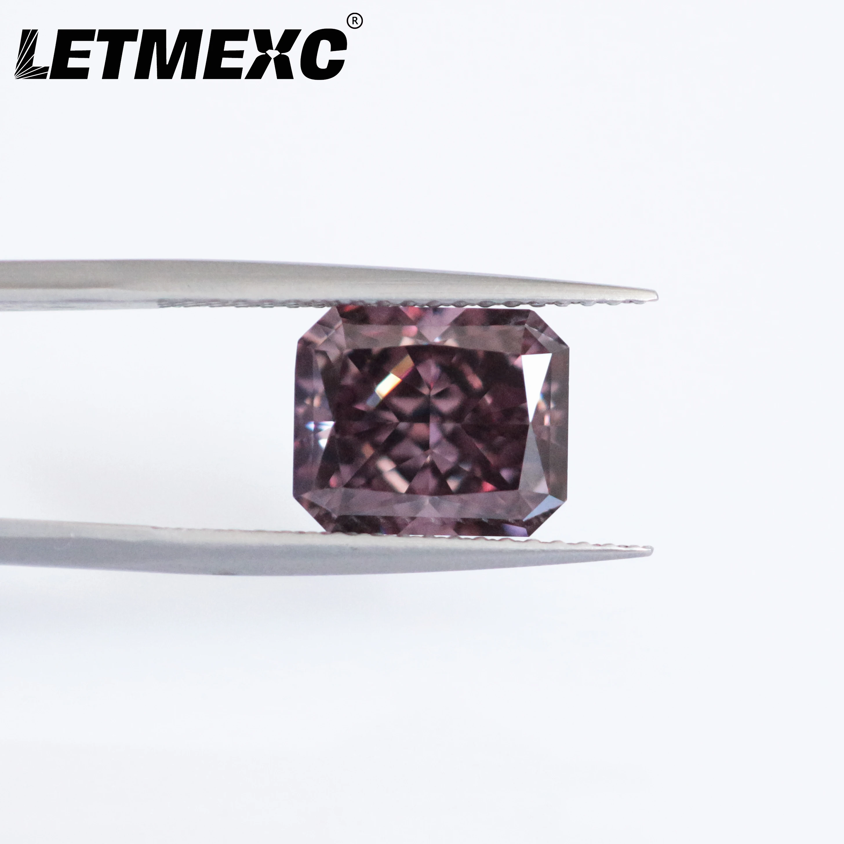 

LETMEXC Advanced Gray High Carbon Diamond Lab Zircon Cubic Zirconia Octagon Crushed Ice Cut 4K 5A+ Quality For Custom Jewelry