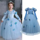 Платье принцессы с длинным рукавом для девочек, косплей, наряд принцессы на Хэллоуин, Рождество, От 4 до 10 лет Детский костюм