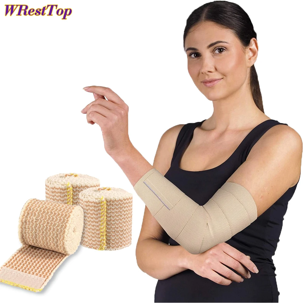 

1 Roll Elastic Compression Bandage Wrap with Self-Closure, Support & First Aid Kits for Sports, Medical, and Injury Recovery