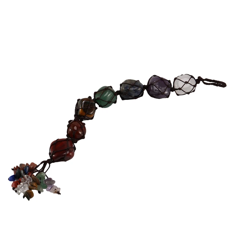 

Драгоценный камень в виде чакры, кисточка, религиозная медитация, подвесные искусственные натуральные камни для украшения автомобиля и дом...