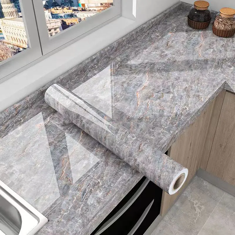 

Oil-proof Marble Self Adhesive Wallpaper Vinyl Wall Stickers Waterproof Contact Paper for Kitchen Decorative Film Home Decor DIY