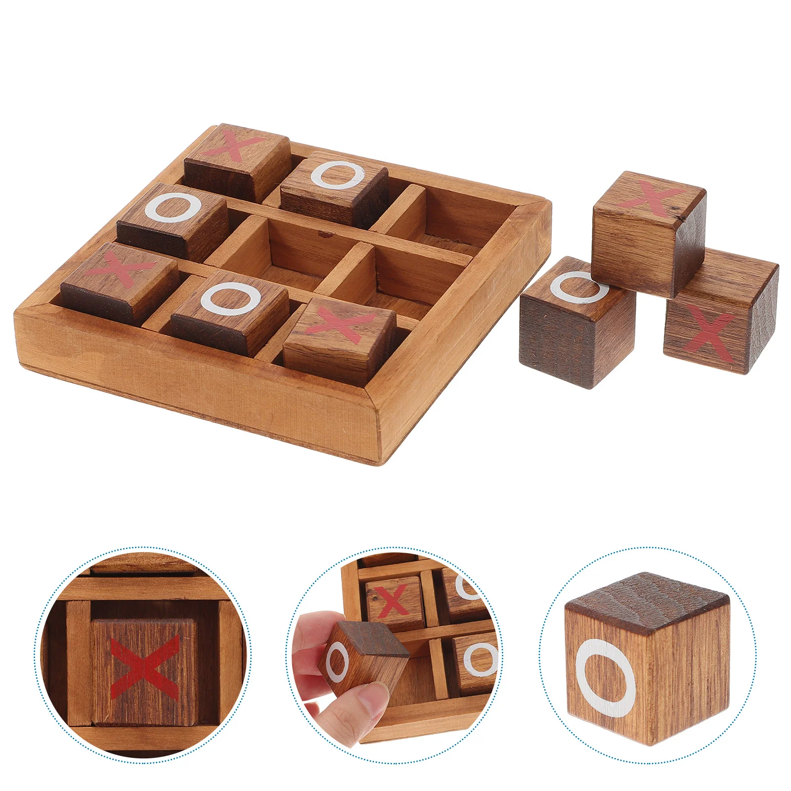 

Xo Chess Children's Toys Wooden Toe -Toe Board Game TicTacToe Interactive Brain Teaser Puzzles Games for the whole family Table