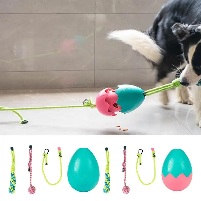 

Dog Chew Toys For Puppy Teething Solid Rope Leasking Food Ball Tug Ball Toy Cotton Pet Dog Toothbrush And Solid Rope Leashing