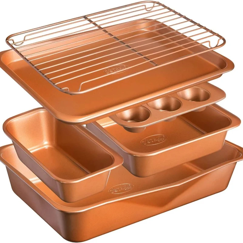 

Nonstick Bakeware Set Stackable Bakeware 6 Pcs Set PFOA Free